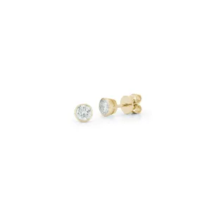 DRD Round Bezel Set Solitaire Studs 0.60 Ct. Total Weight