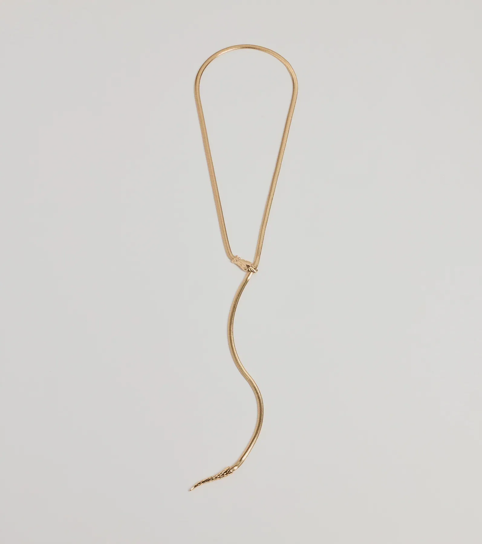 Edgy Snake Chain Lariat Necklace