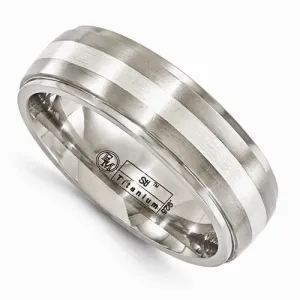 Edward Mirell Titanium Brushed & Polished w/ Sterling Silver - 7mm