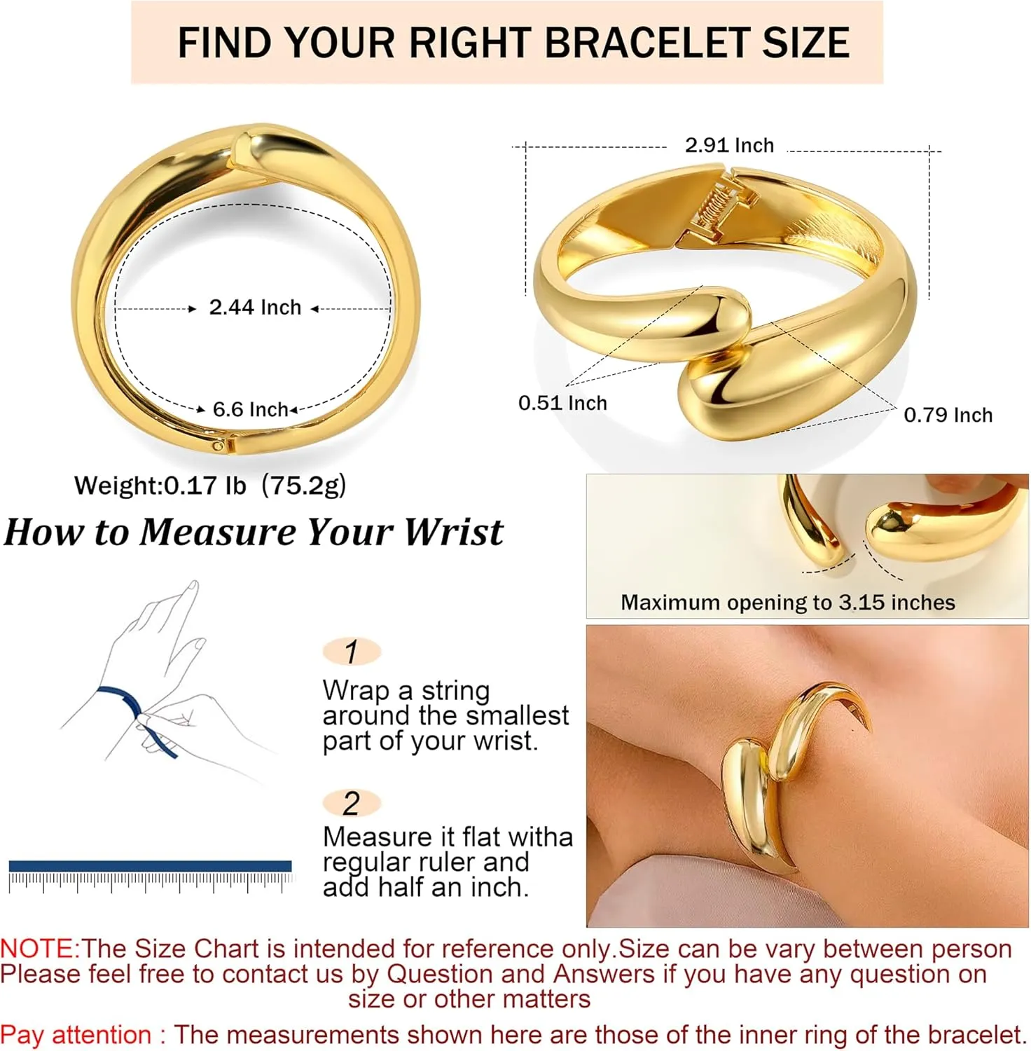 Elegance 11 designs Chunky Gold/Silver Bangles Bracelets For Women Trendy,Hinged Wide Gold Cuff Bracelet Waterdrop Bangle Jewelry Gift