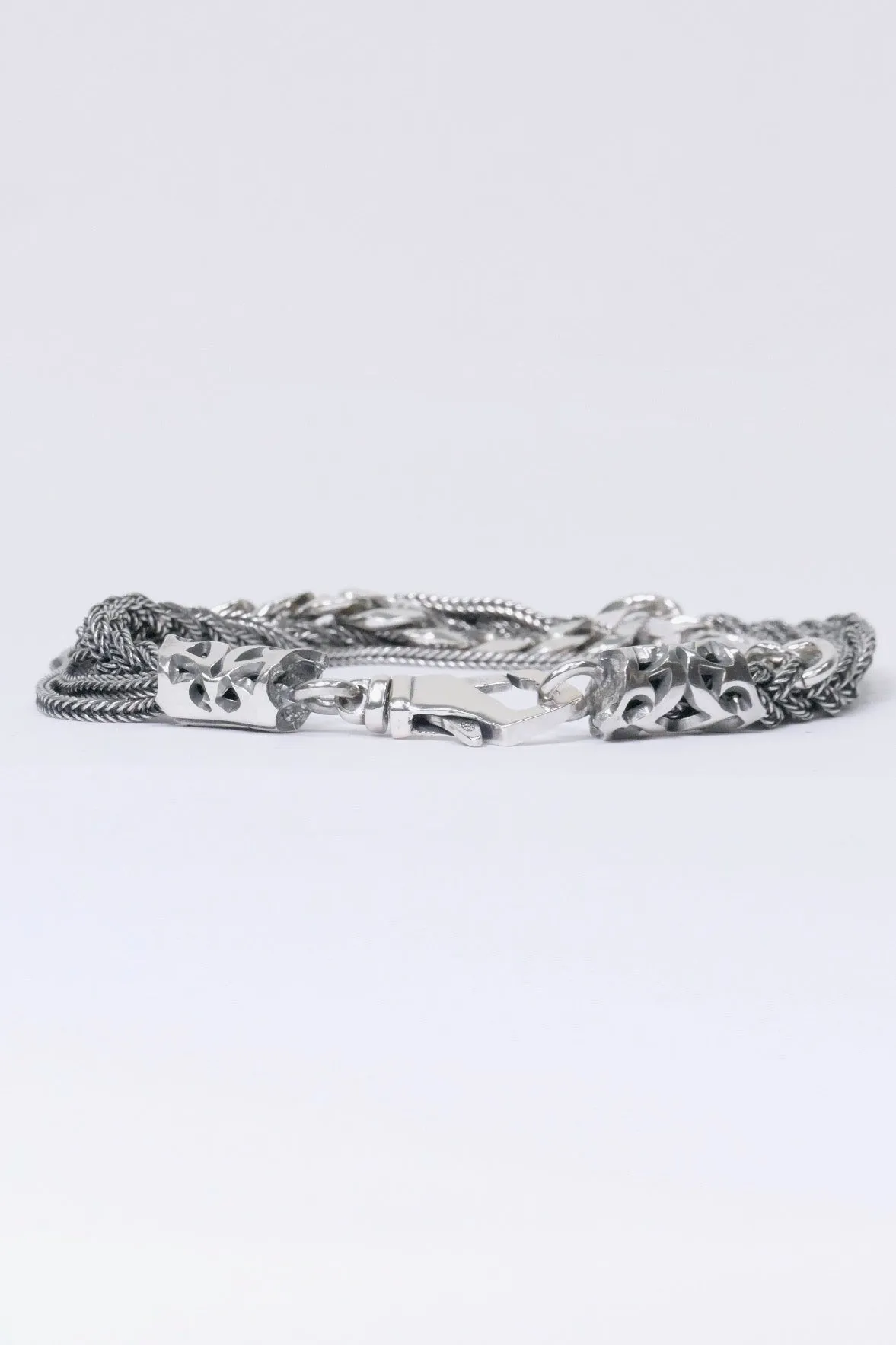 Emanuele Bicocchi Braid And Chain Bracelet  - Silver