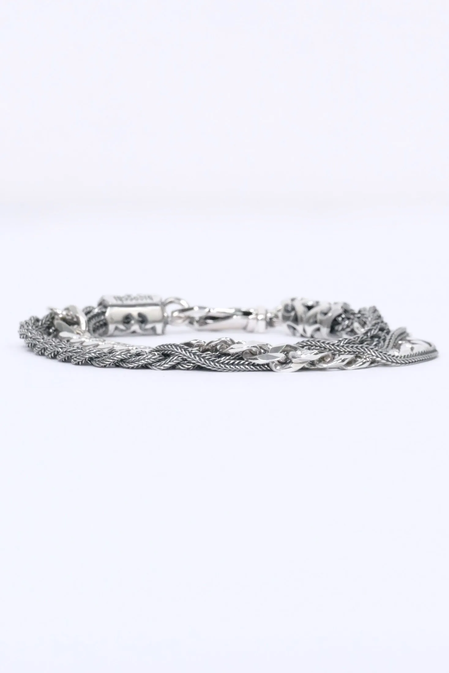 Emanuele Bicocchi Braid And Chain Bracelet  - Silver