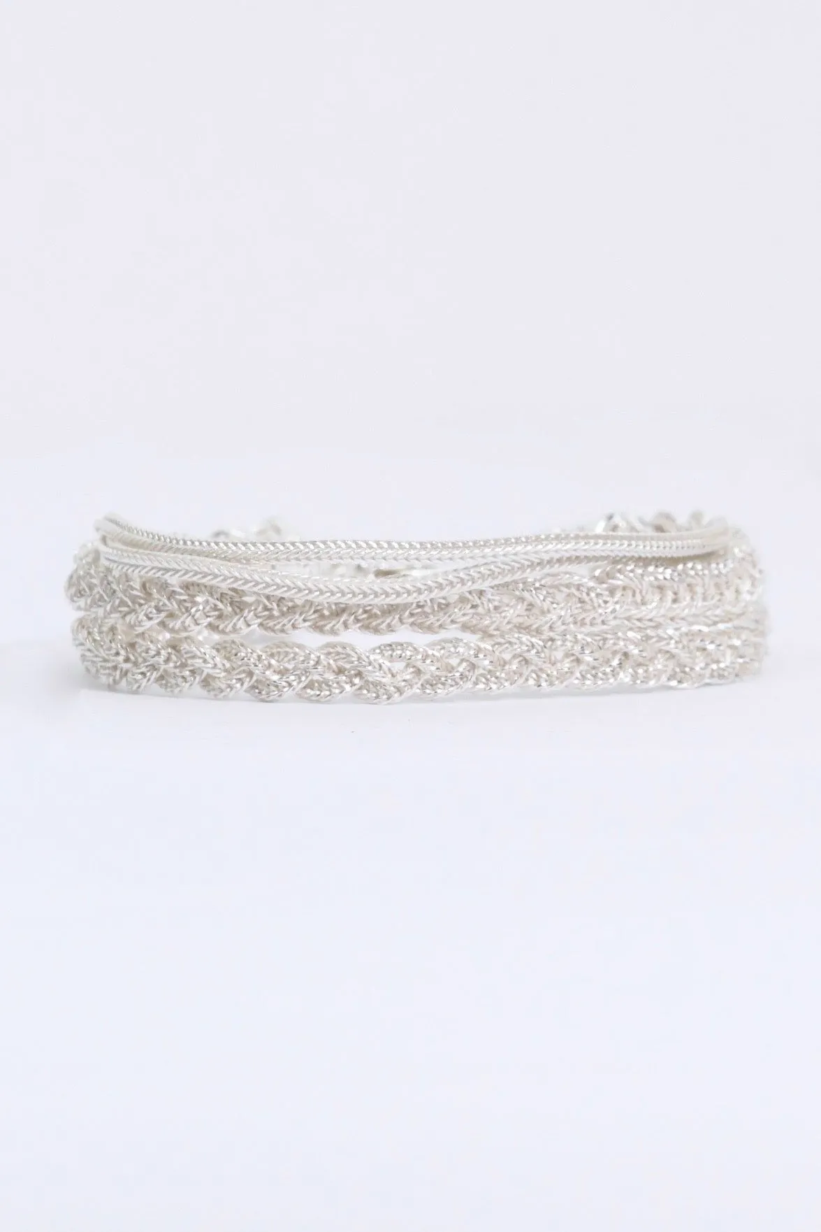 Emanuele Bicocchi Ice Double Braided Bracelet - White Silver