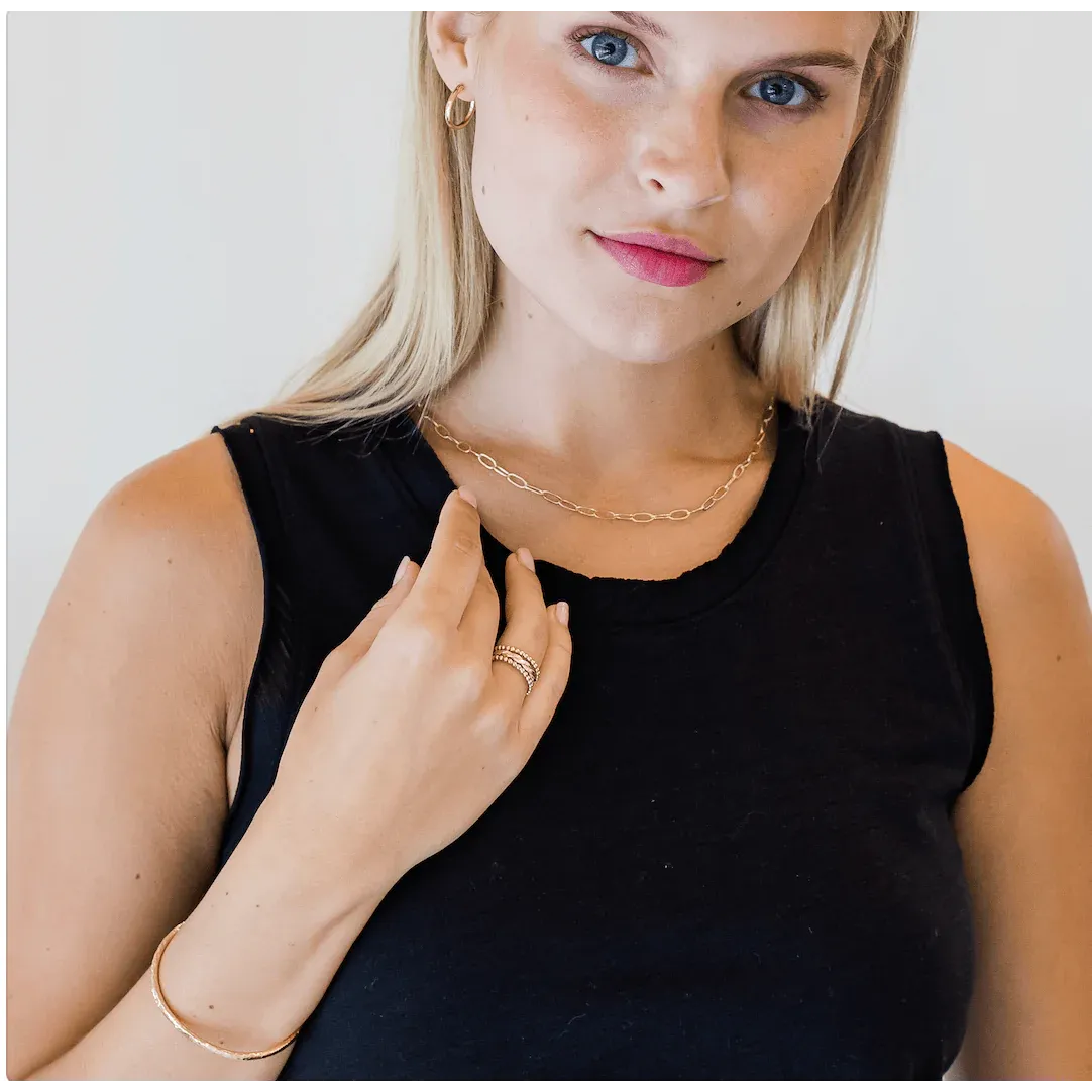 Erin Gray 14k Gold Filled Paperclip Large Links Necklace - 18"