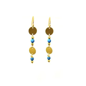 Fairuz 2" Earrings in Gold with Turquoise | MINU