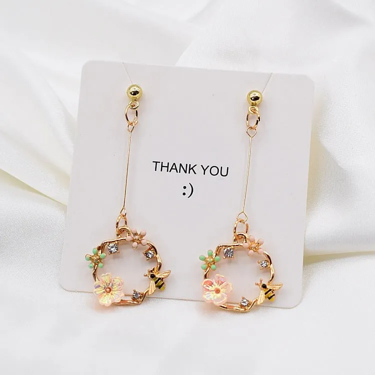 Fashion Simple Dot Diamond Wreath Earrings
