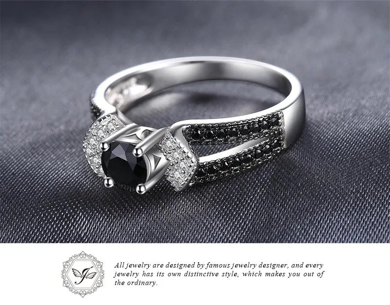 Finger Rings Charm Jewelry - Natural Black Spinel & 925 Sterling Silver - TSJ69