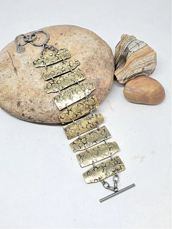 Flattened Rifle Casing Link Style Toggle Bracelet