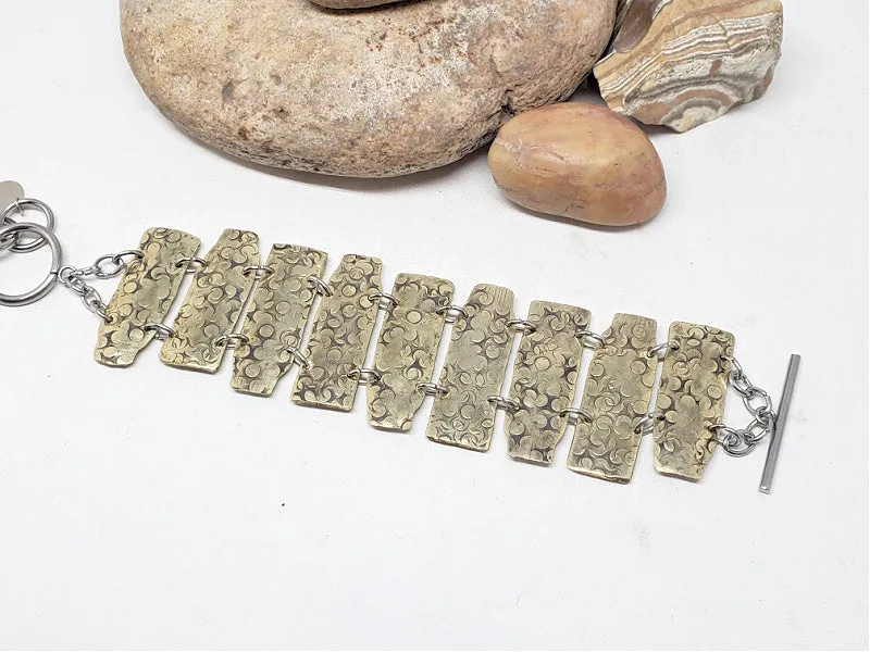 Flattened Rifle Casing Link Style Toggle Bracelet