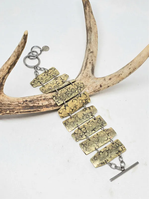 Flattened Rifle Casing Link Style Toggle Bracelet