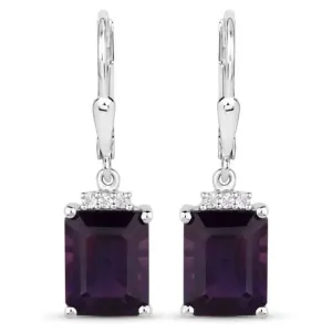 Genuine 6.63 Carat Amethyst .925 Sterling Silver Earrings