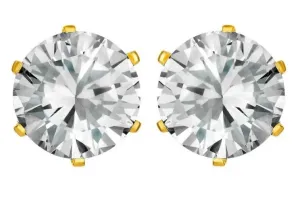 Gold Cubic Zirconia Stud Earrings