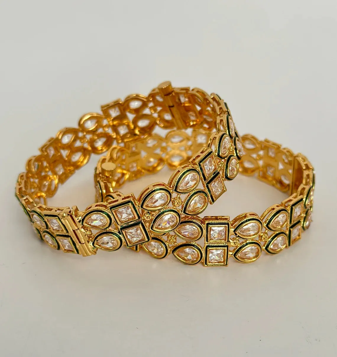 Gold Kundan Indian Wedding Bangles