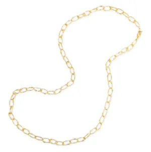 Gold Oval Chain Necklace 36" Long