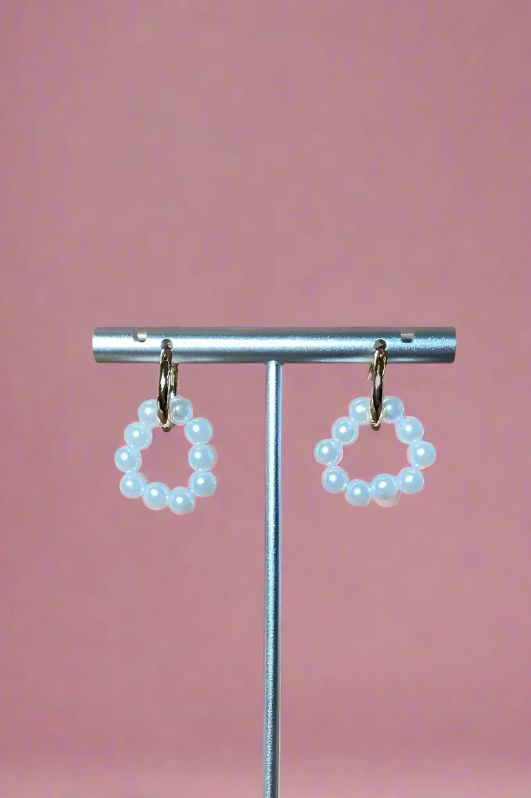 Gold   Pearl Mini Hoops