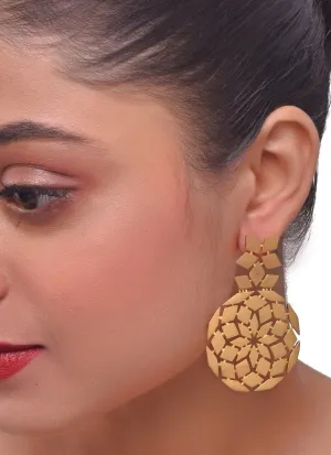 Gold Plated Contemporary Drop-Down Earrings