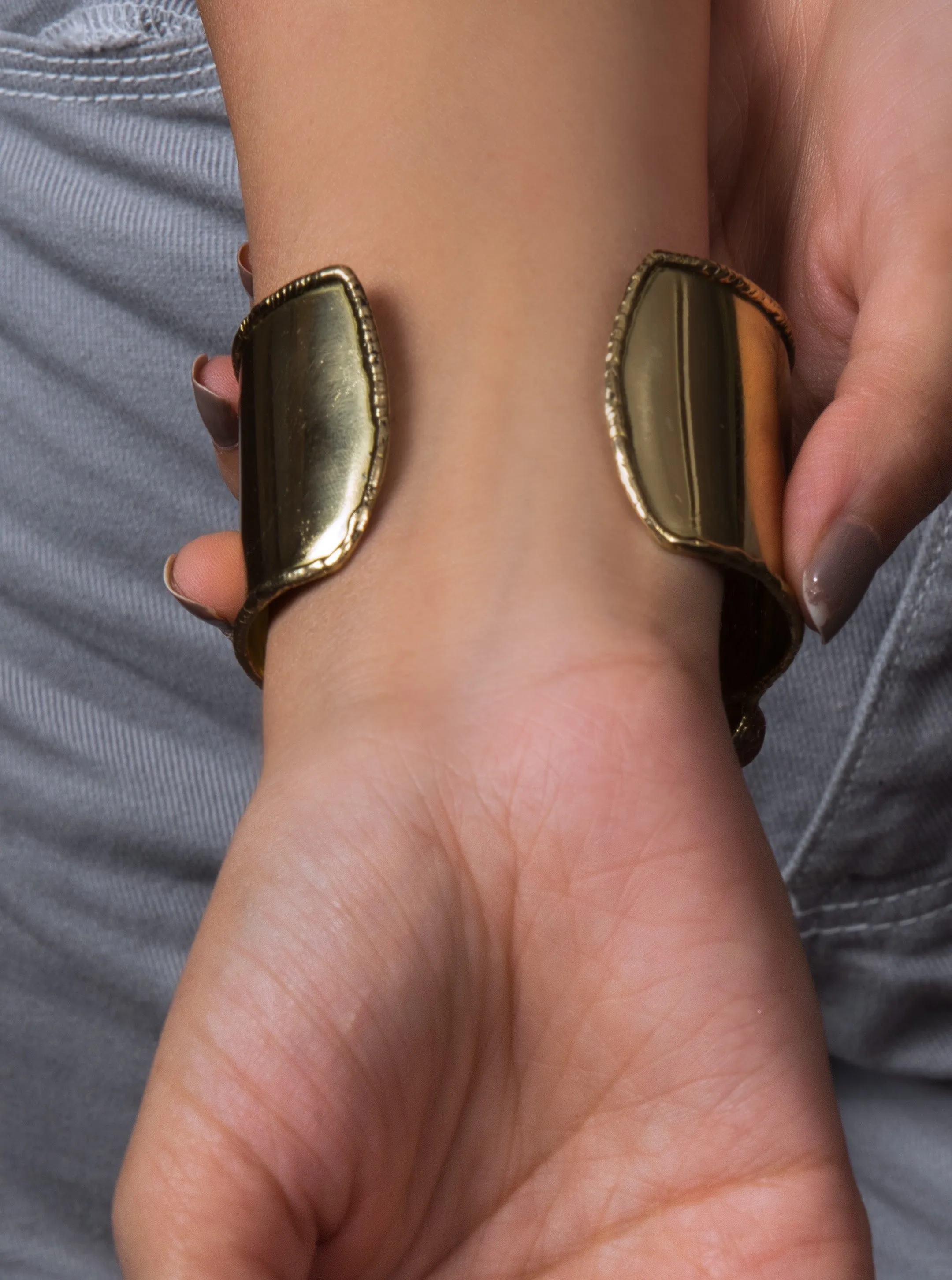 Gold Plated Garnet Jaspar Cuff
