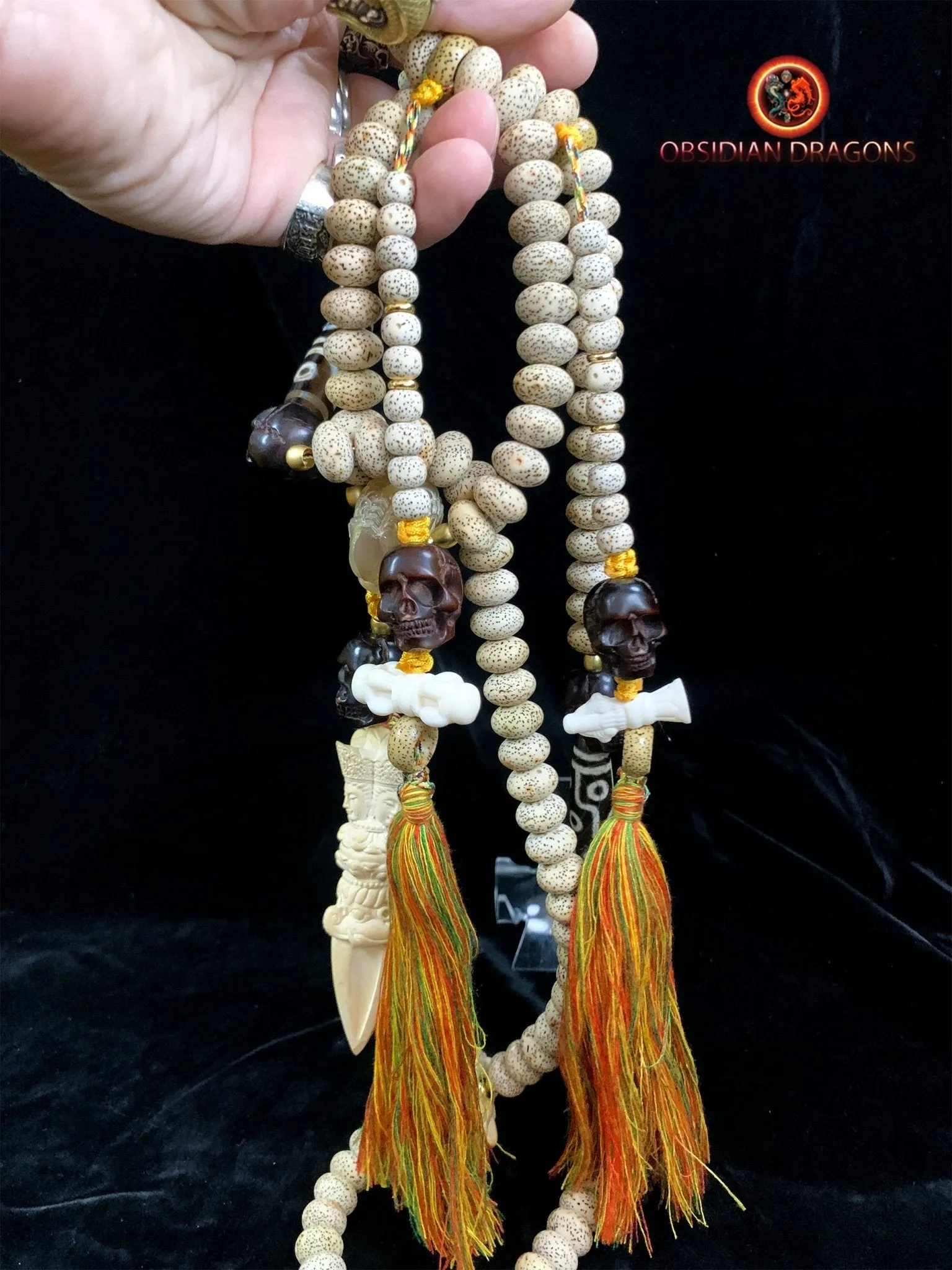 Grand mala artisanal- 108 graines de bodhi- Mahakala