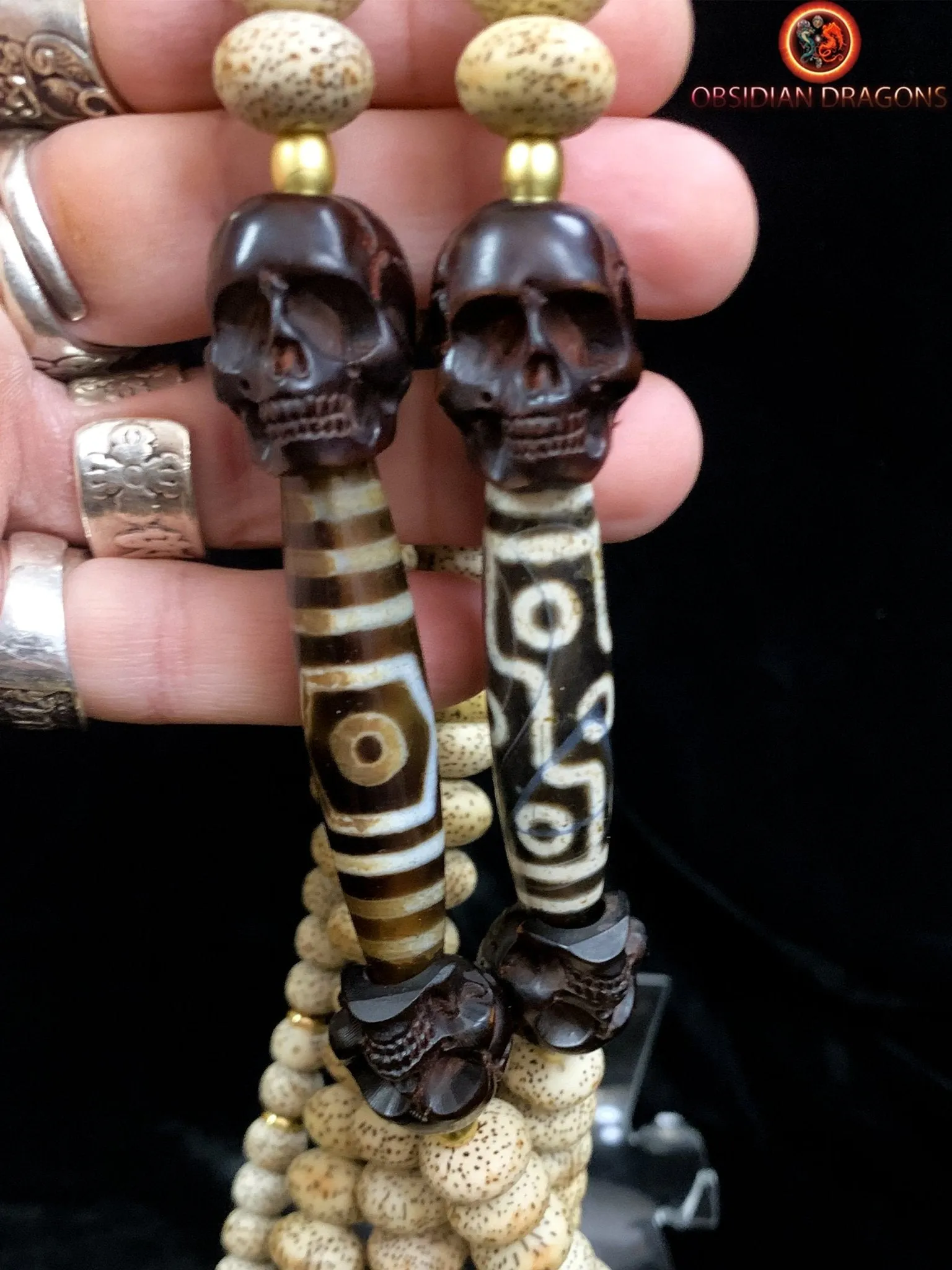 Grand mala artisanal- 108 graines de bodhi- Mahakala