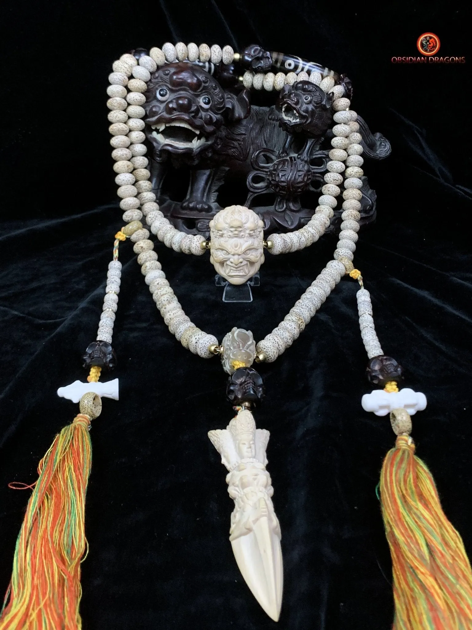 Grand mala artisanal- 108 graines de bodhi- Mahakala