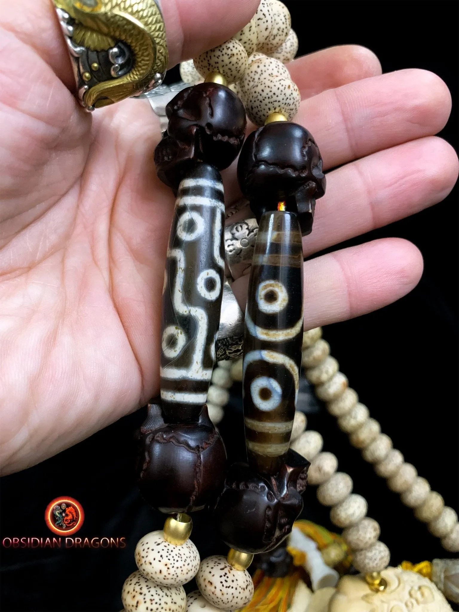 Grand mala artisanal- 108 graines de bodhi- Mahakala