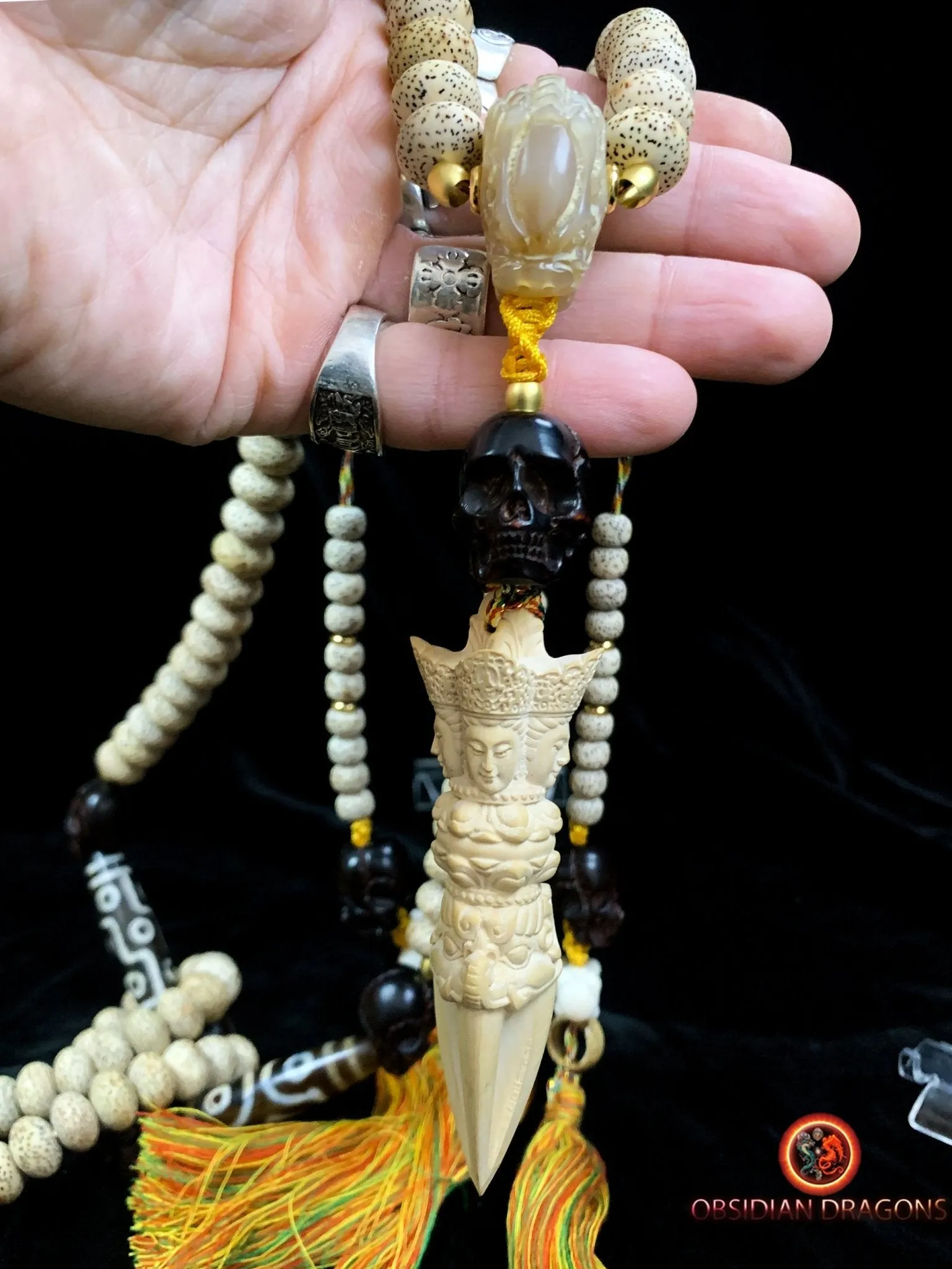 Grand mala artisanal- 108 graines de bodhi- Mahakala