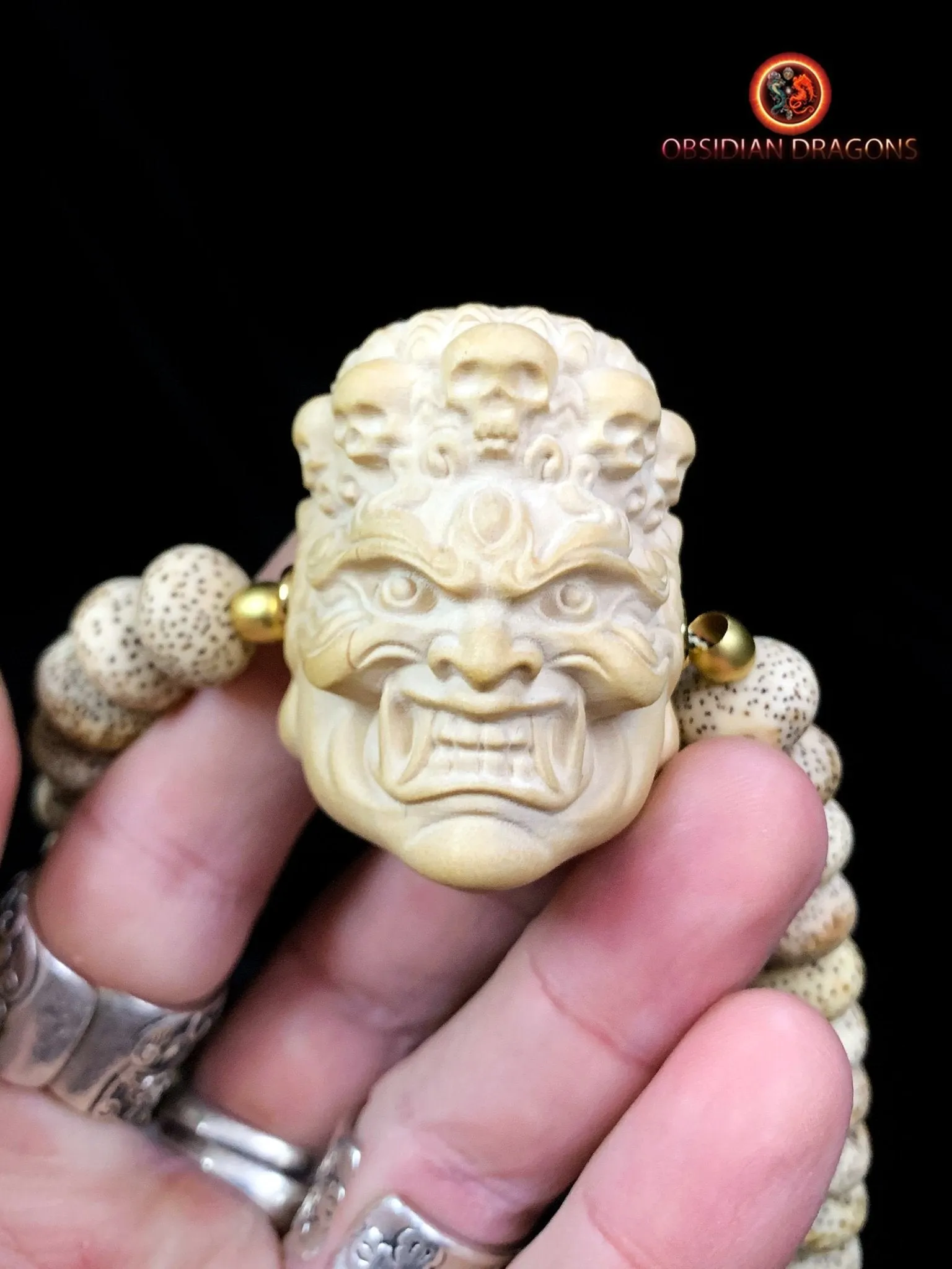 Grand mala artisanal- 108 graines de bodhi- Mahakala