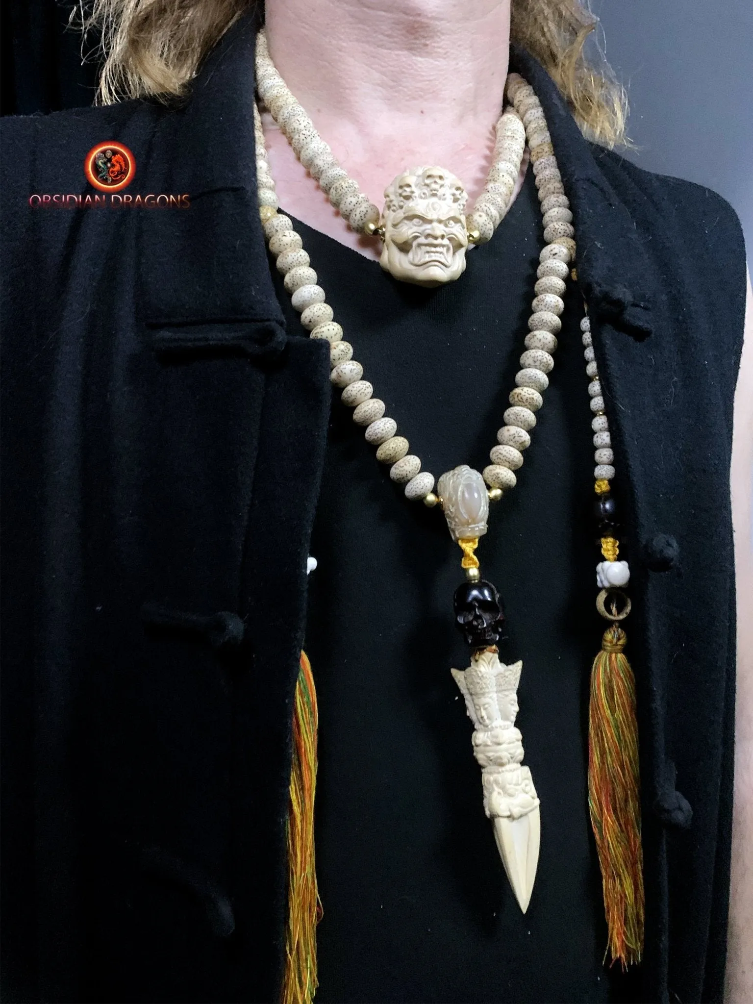 Grand mala artisanal- 108 graines de bodhi- Mahakala