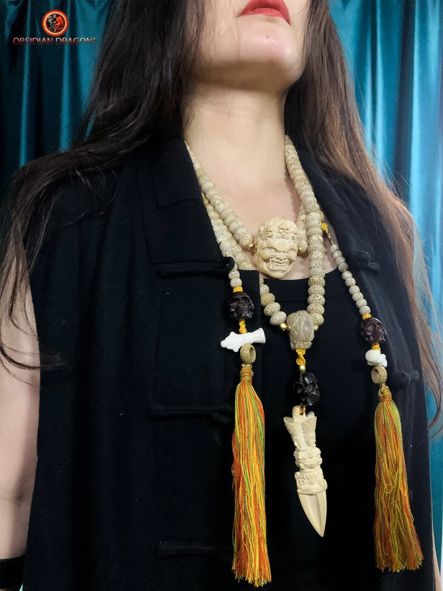 Grand mala artisanal- 108 graines de bodhi- Mahakala