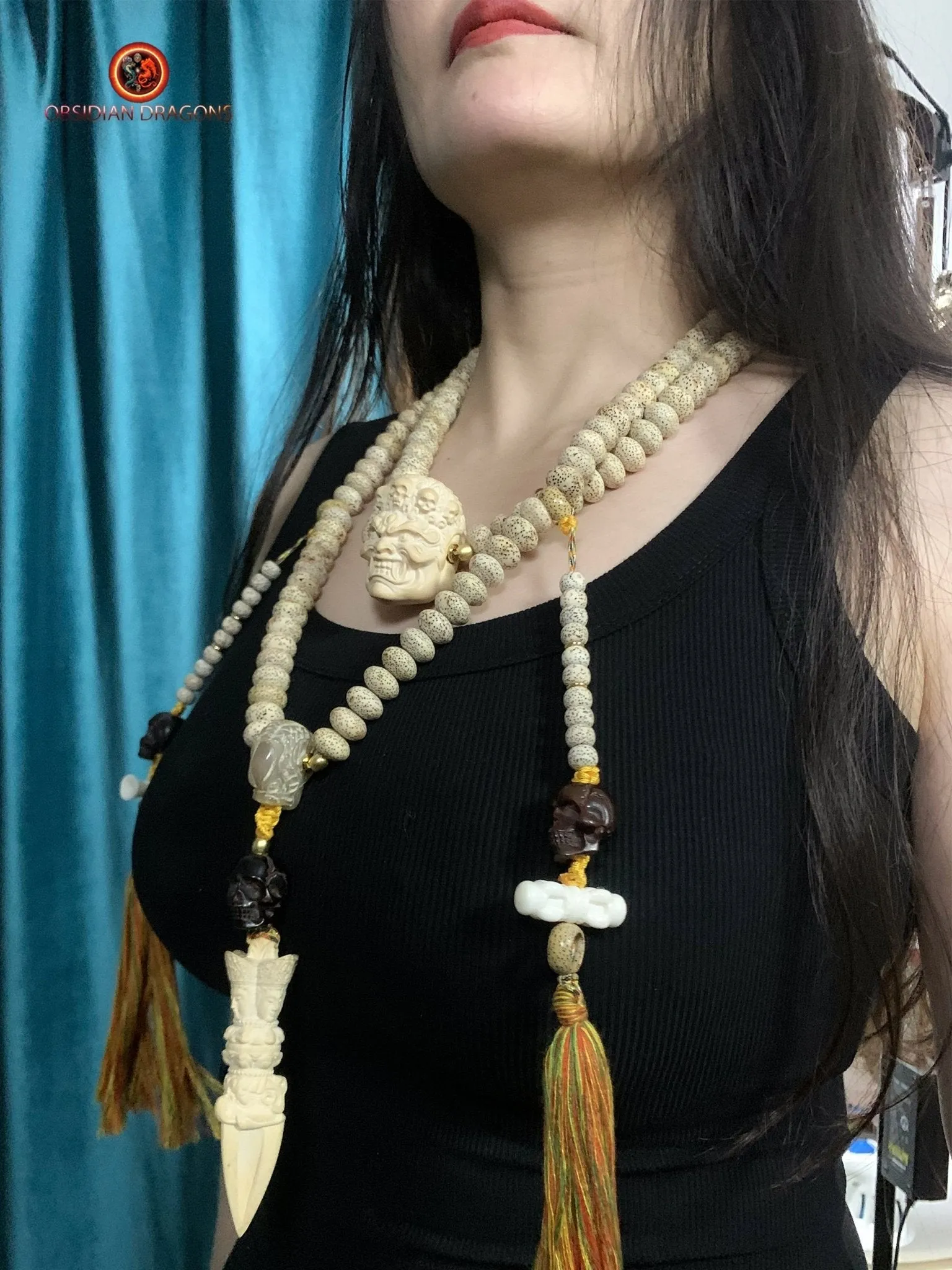 Grand mala artisanal- 108 graines de bodhi- Mahakala