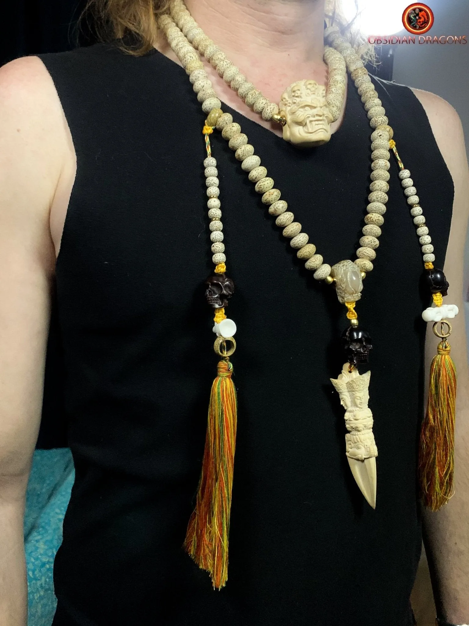Grand mala artisanal- 108 graines de bodhi- Mahakala