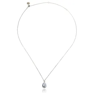 Grey Freshwater Pearl 'Simple' Silver Pendant
