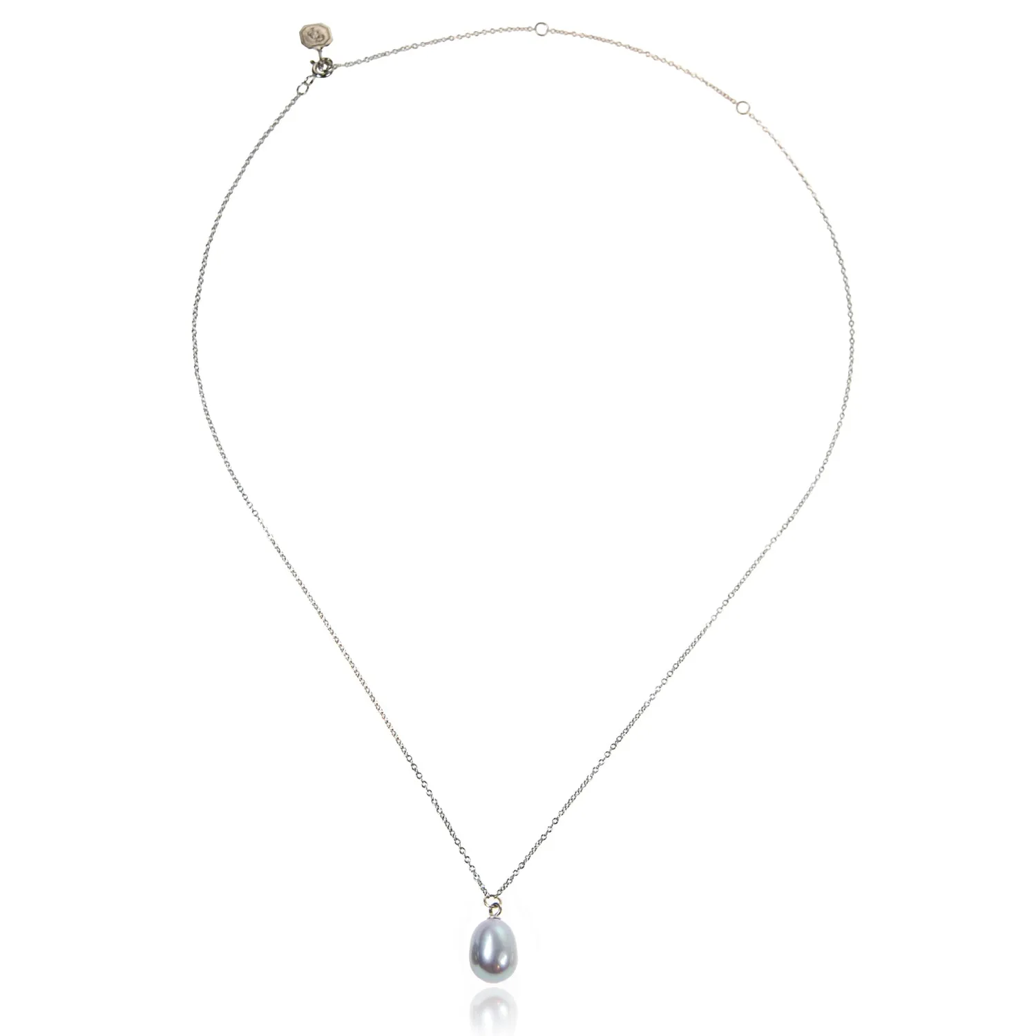 Grey Freshwater Pearl 'Simple' Silver Pendant
