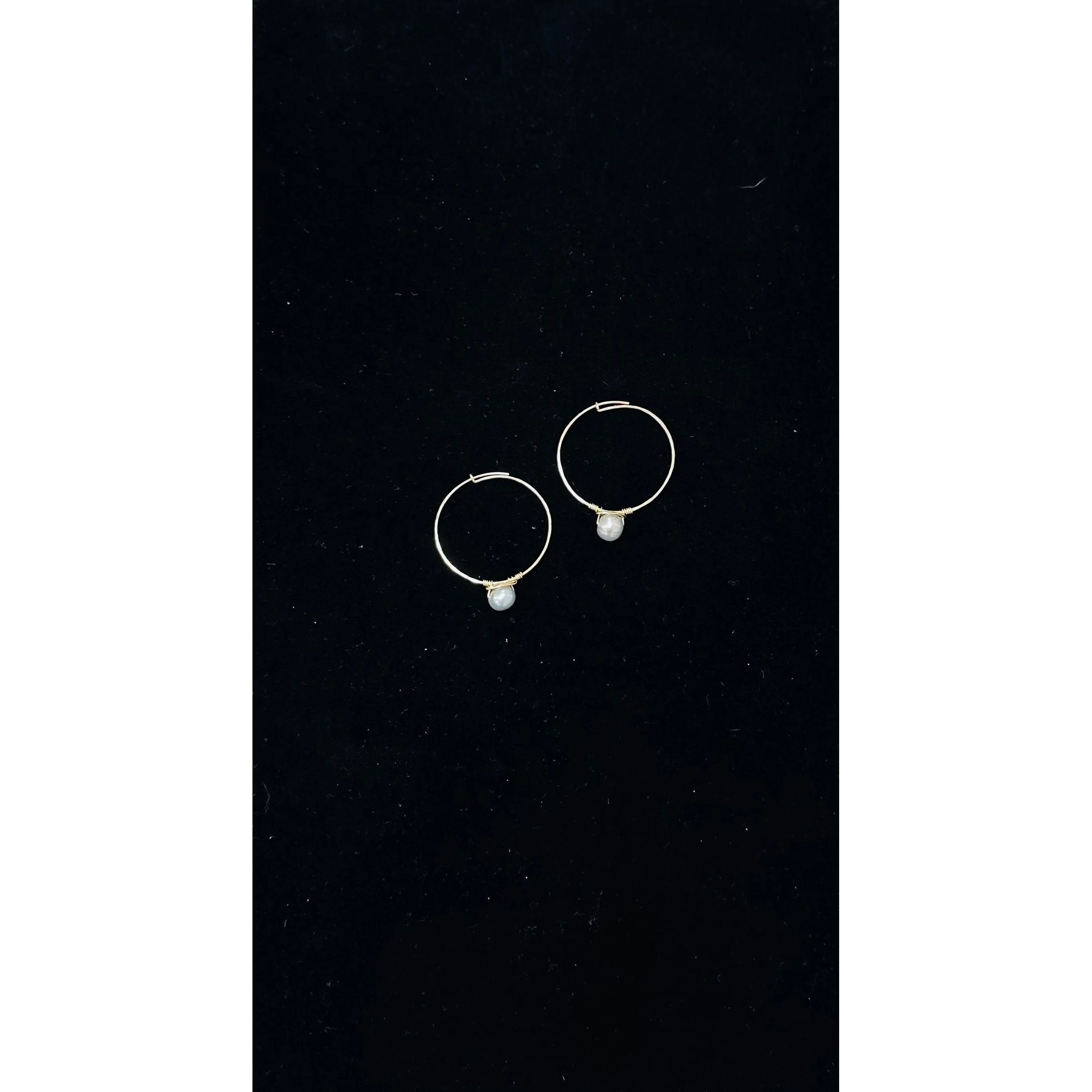 Grey Pearl Endless Hoop Earrings