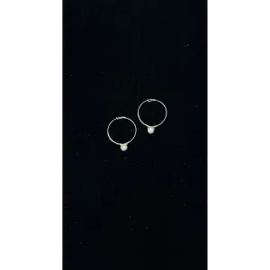 Grey Pearl Endless Hoop Earrings
