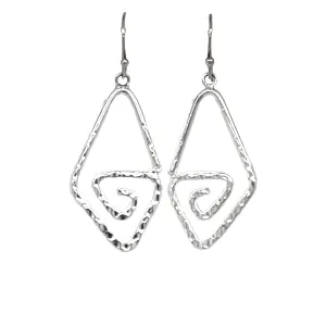 Hammered Triangle Spiral Earrings