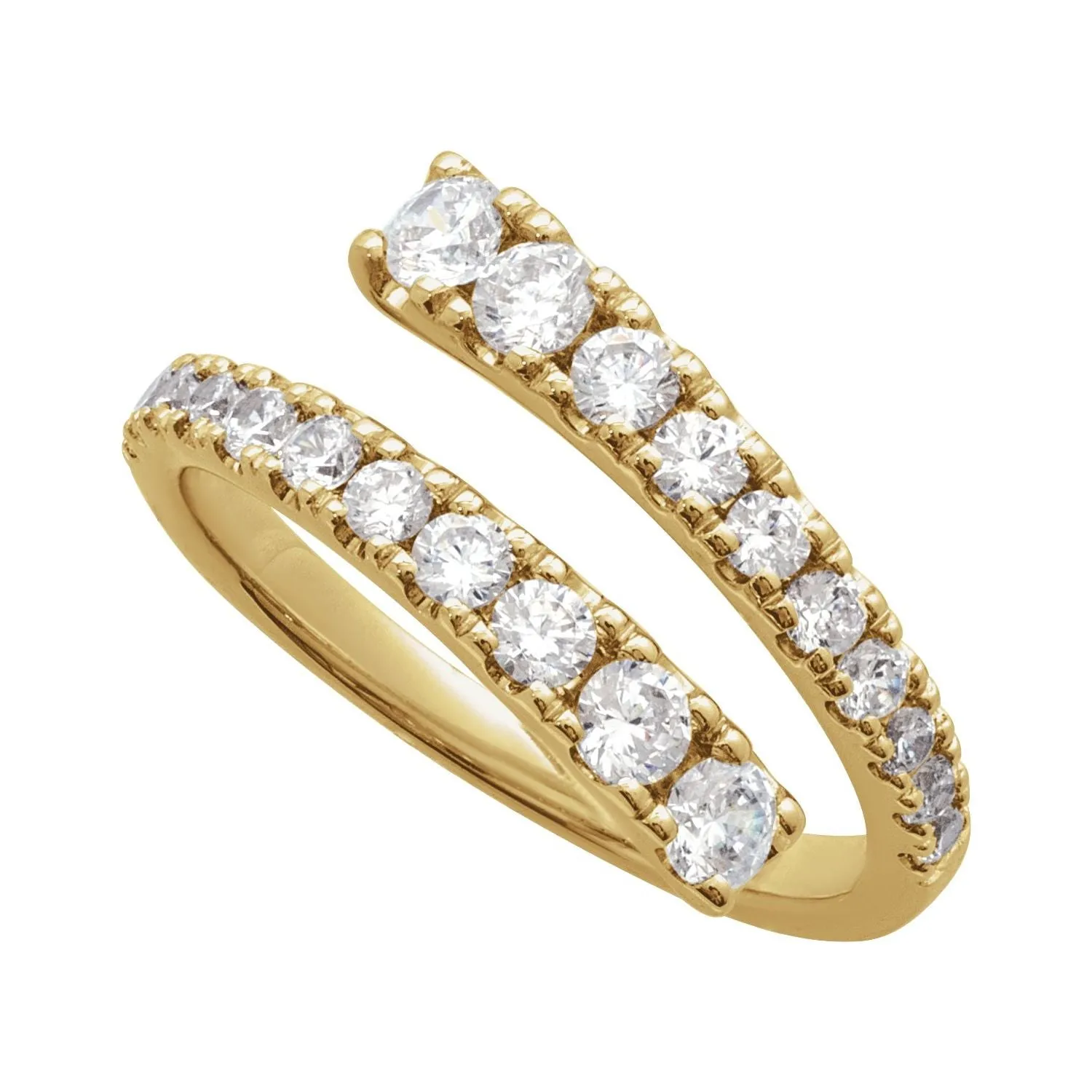 Lab-Grown Graduated Diamond Bypass Rings Size 7