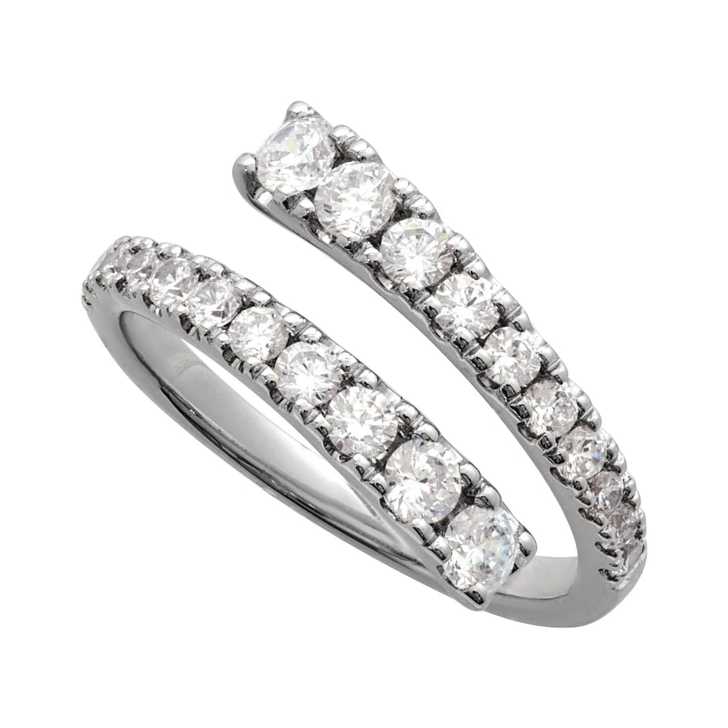 Lab-Grown Graduated Diamond Bypass Rings Size 7