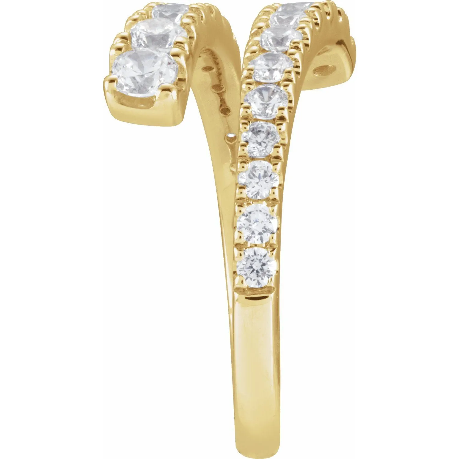 Lab-Grown Graduated Diamond Bypass Rings Size 7