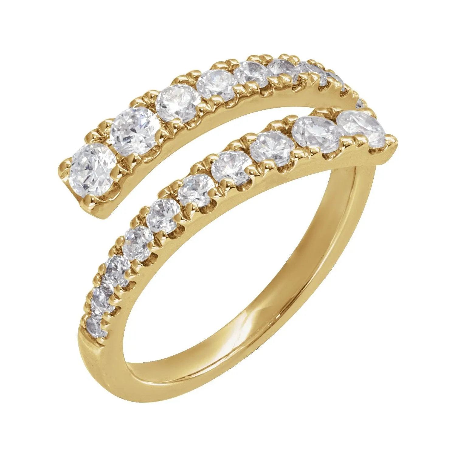 Lab-Grown Graduated Diamond Bypass Rings Size 7
