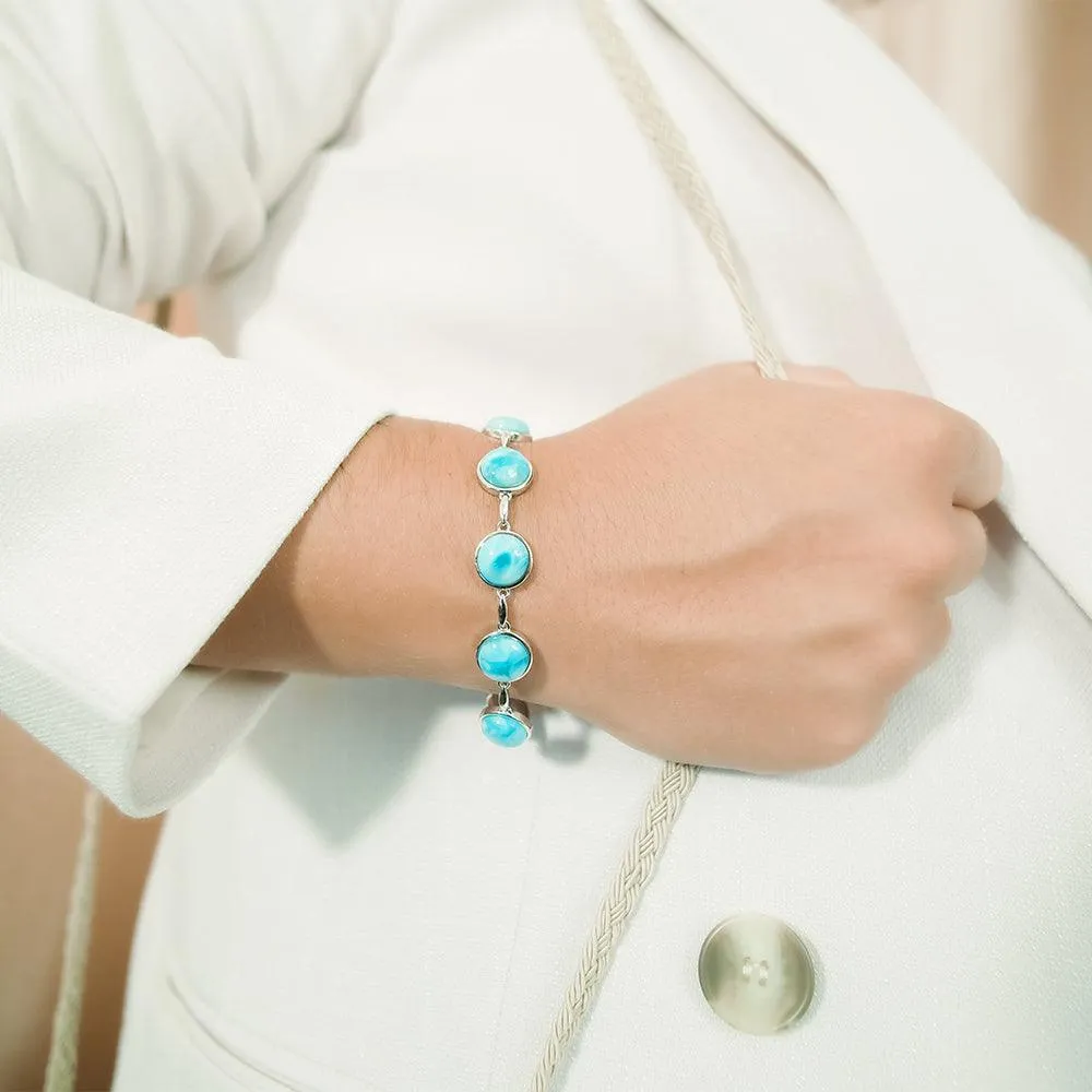 Larimar Water Planets Charm Bracelet