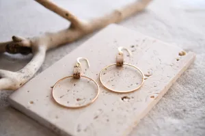 Leather and Gold Plated Hoops
