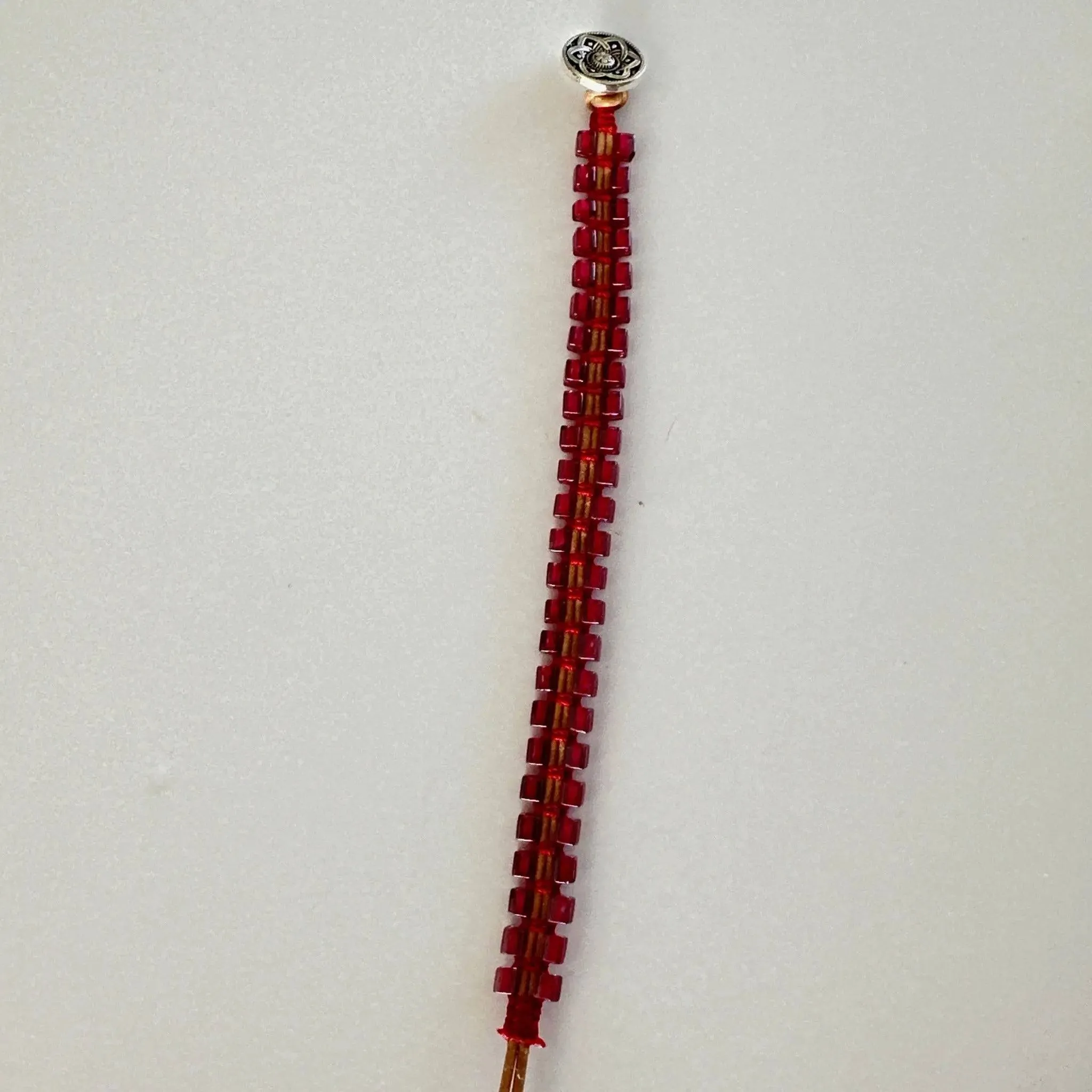 Leather Macrame Bead Bracelet