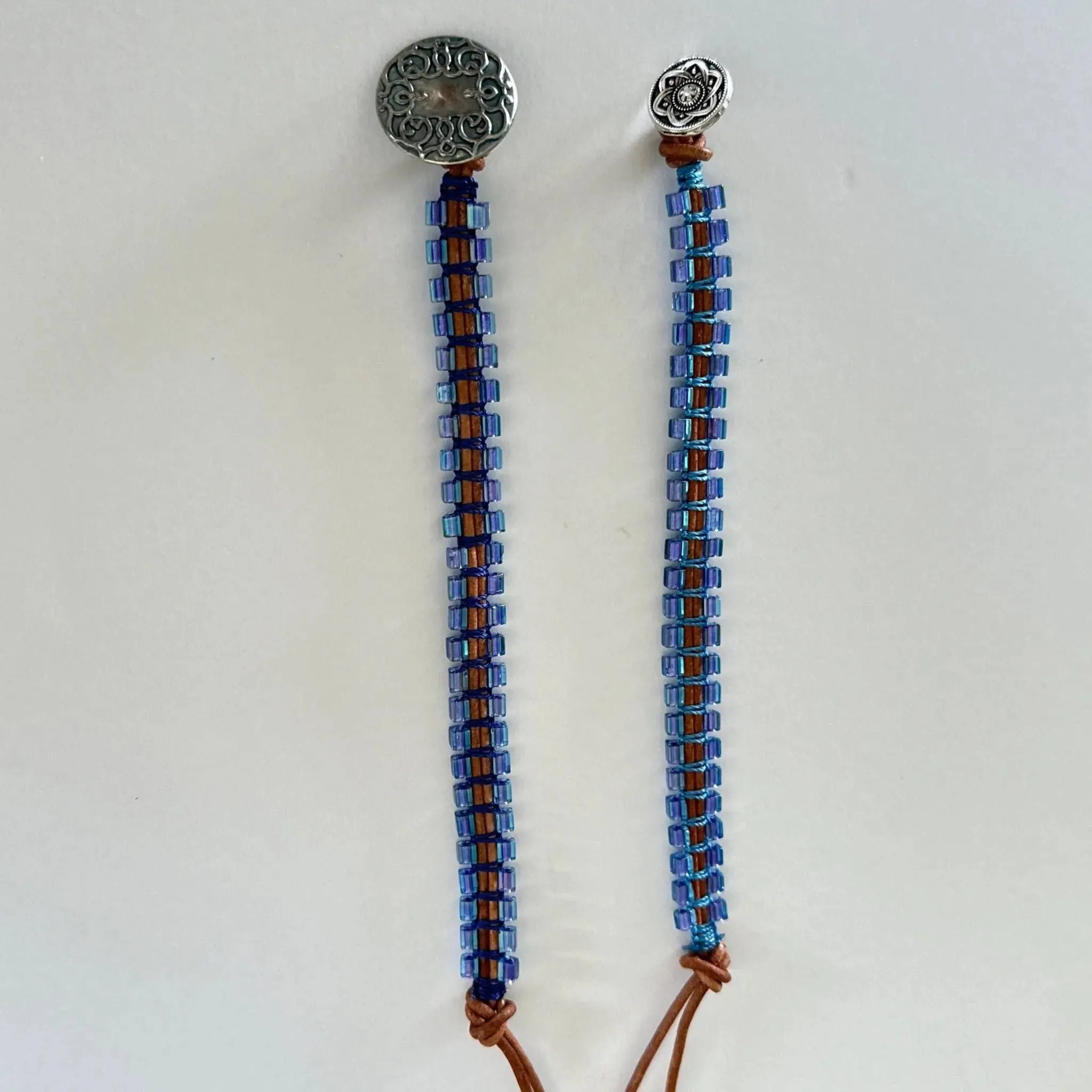 Leather Macrame Bead Bracelet