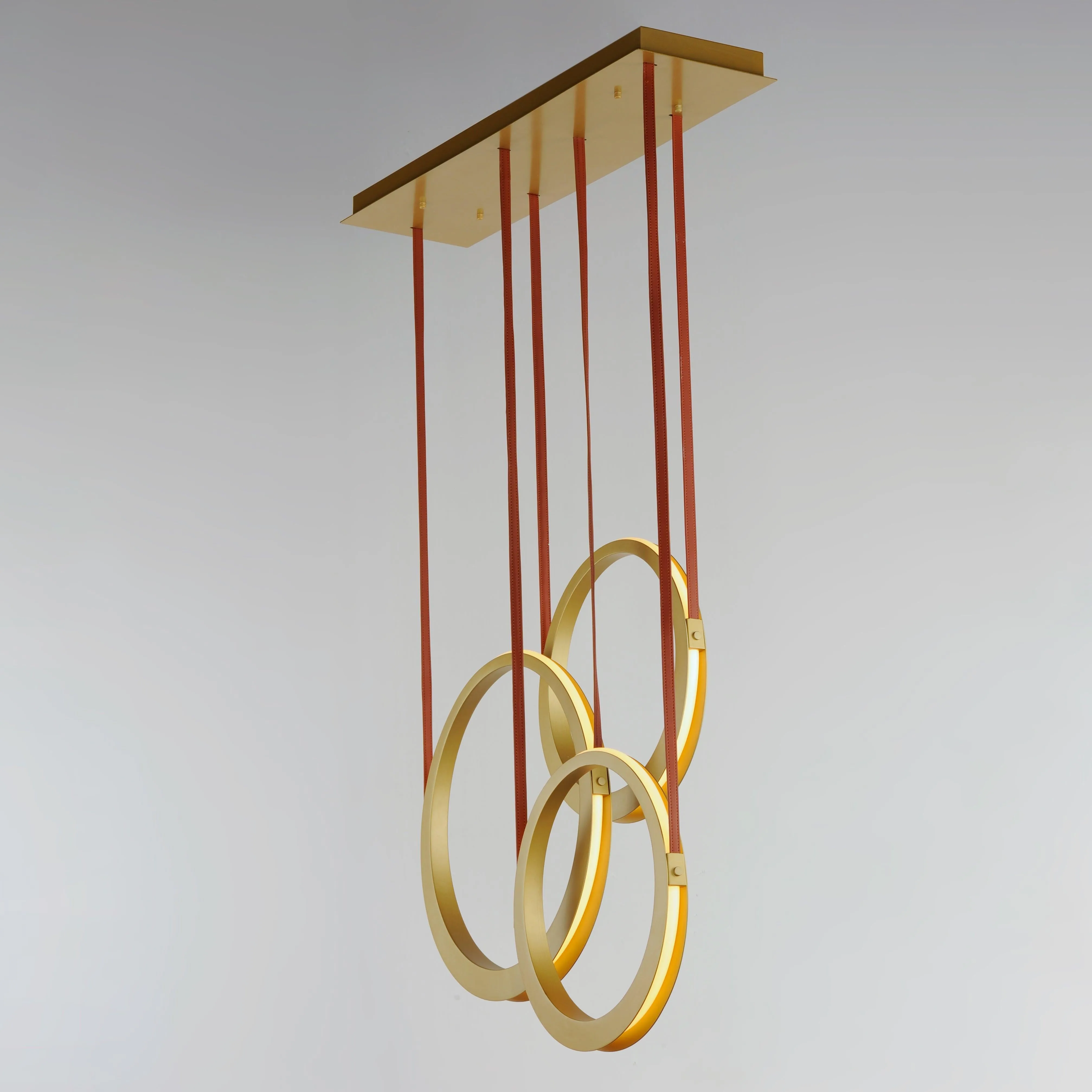 LED Antique Brass 3 Rings Pendant