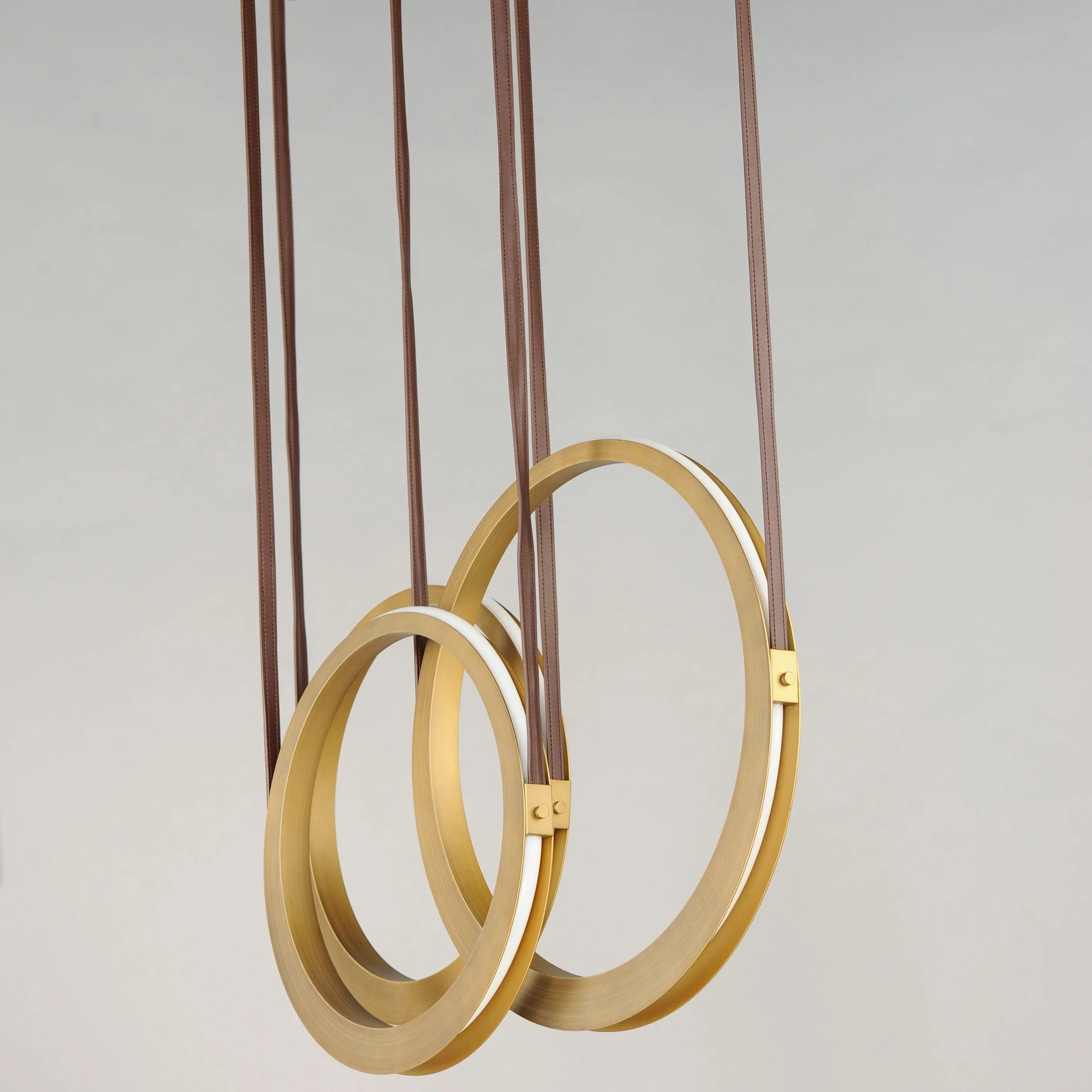 LED Antique Brass 3 Rings Pendant