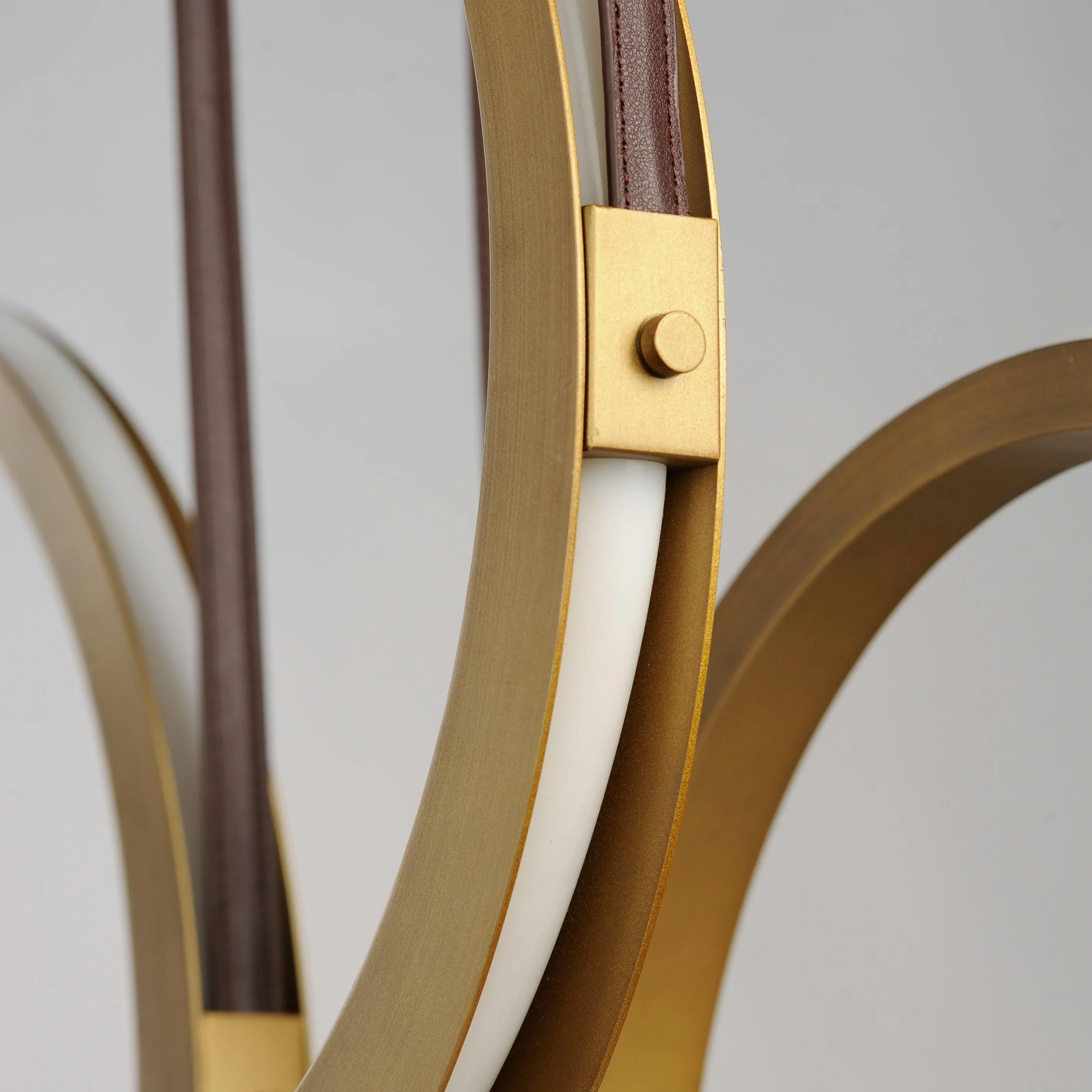 LED Antique Brass 3 Rings Pendant