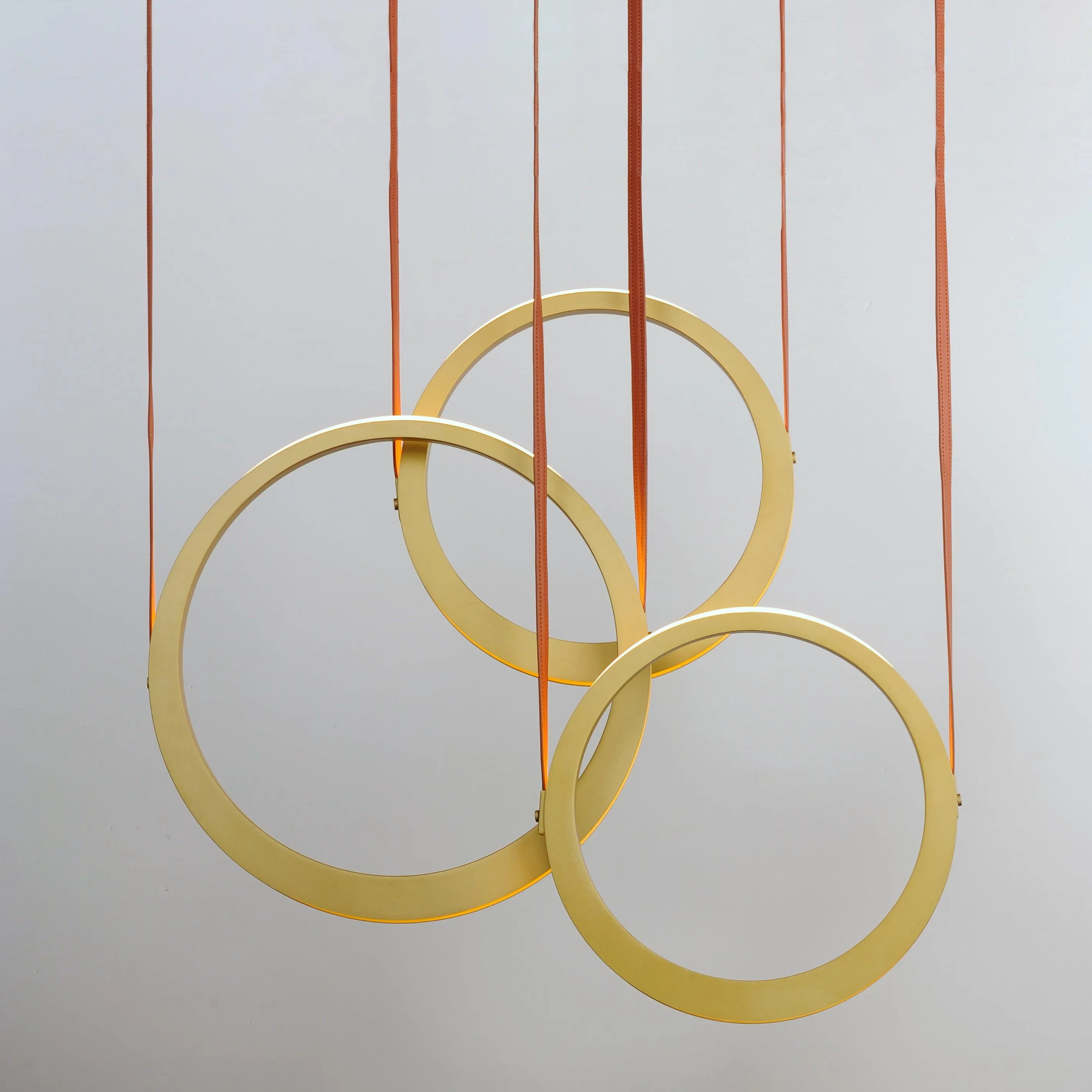 LED Antique Brass 3 Rings Pendant