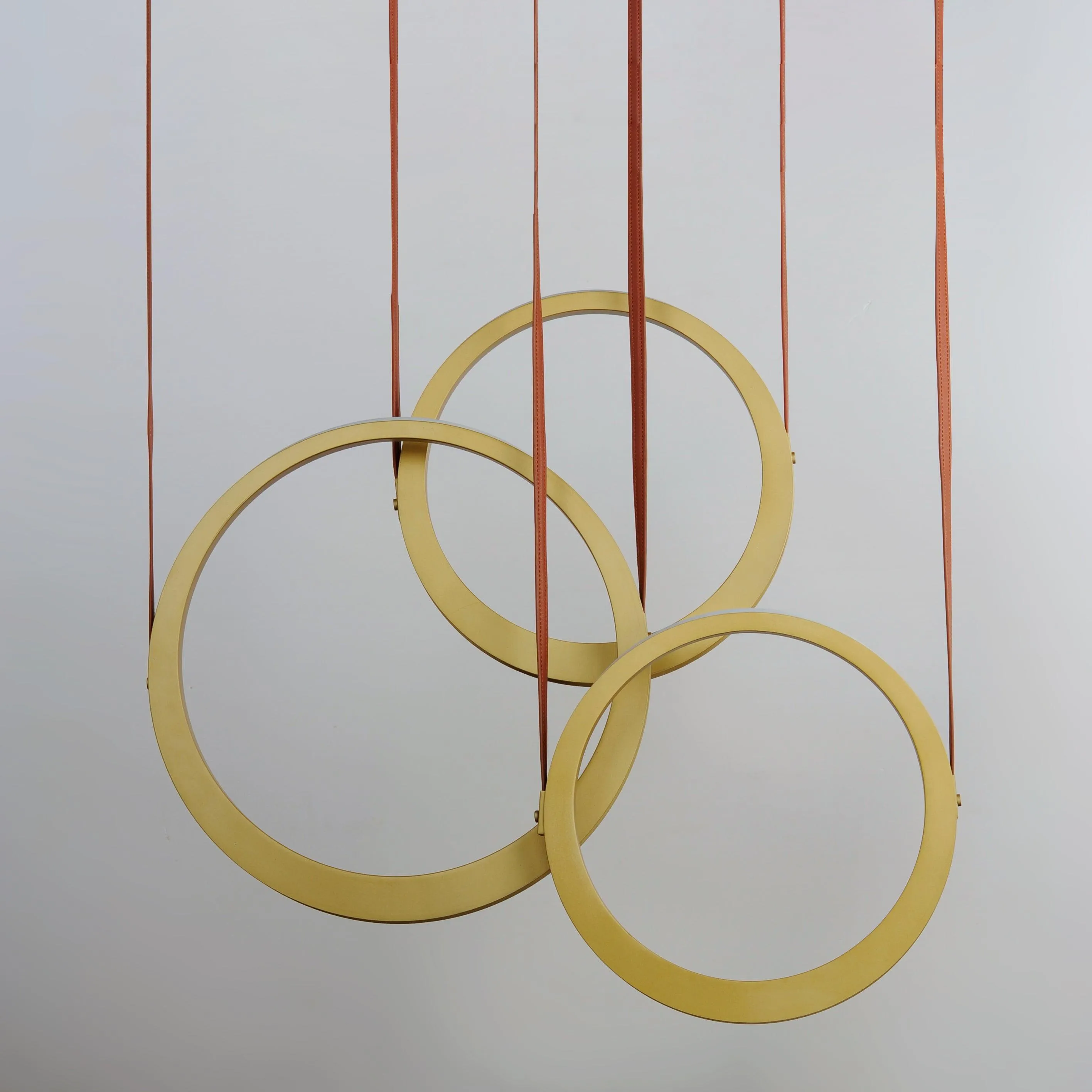 LED Antique Brass 3 Rings Pendant