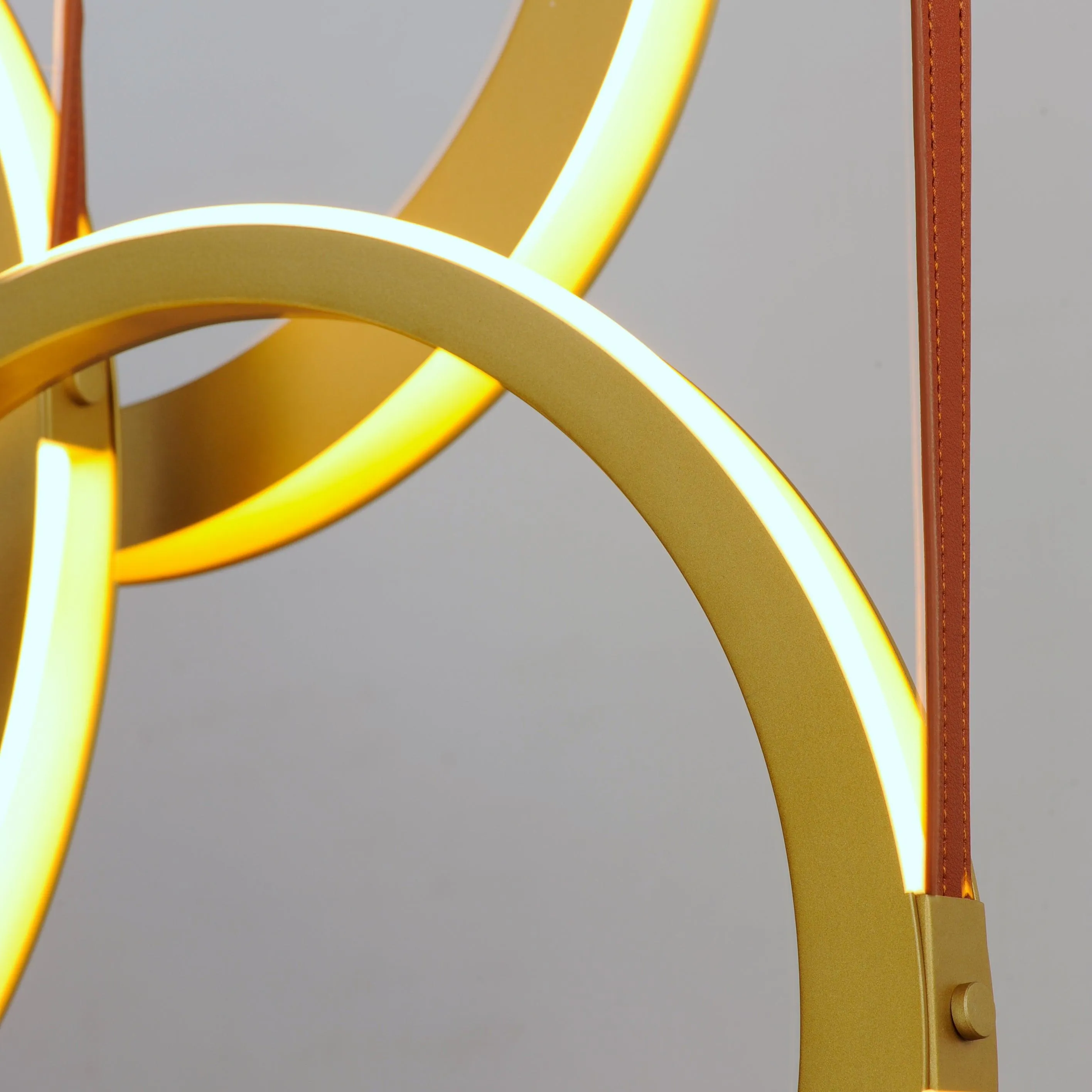 LED Antique Brass 3 Rings Pendant